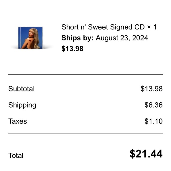 Signed Sabrina Carpenter’s ‘Short n Sweet’ insert with CD - Picture 5 of 5